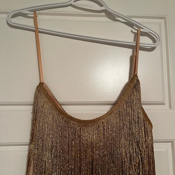 Fashion Nova Gold Fringe Dress - Picture 3 of 5